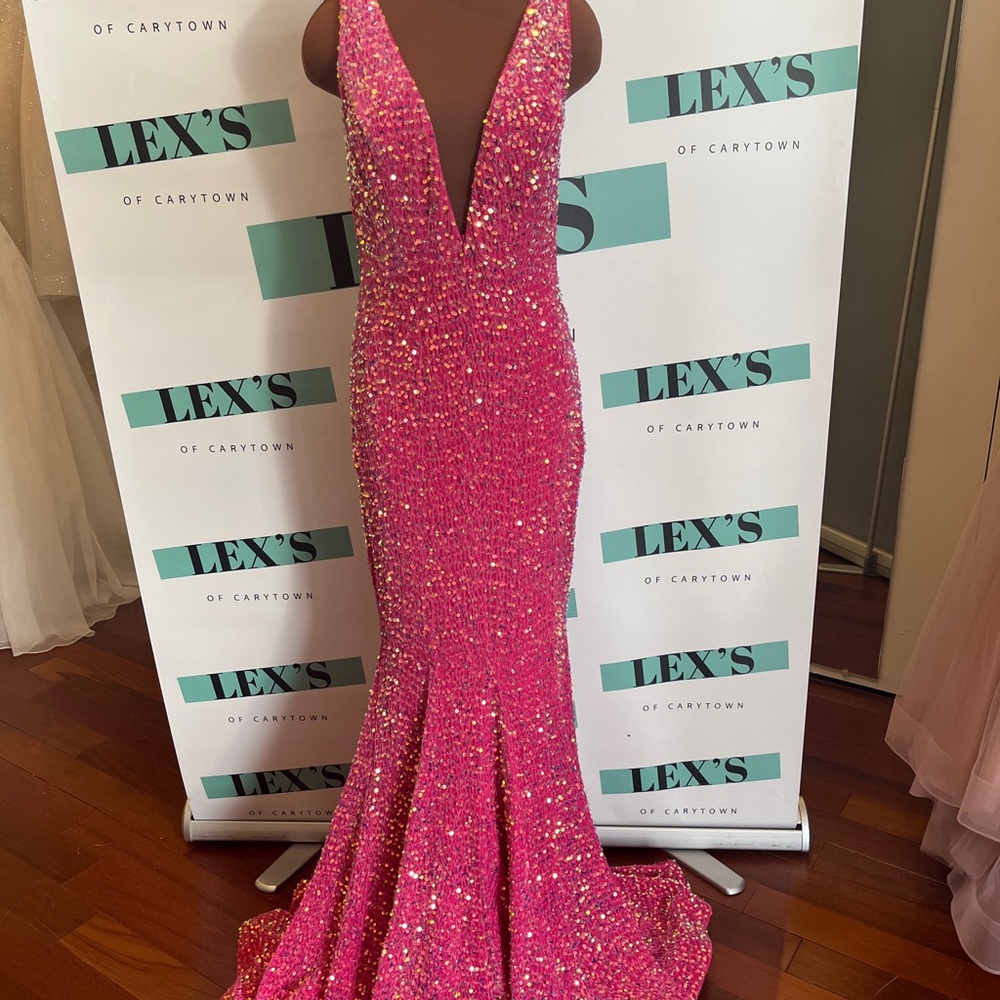 Jonathan Kayne Pink Sequin Evening Gown